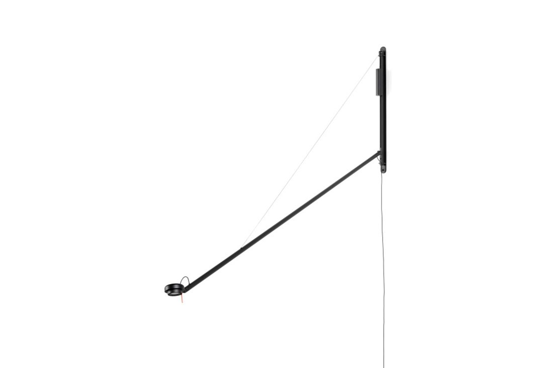 Hay Fifty-Fifty Wall Lamp Soft Black, Svart vegglampe