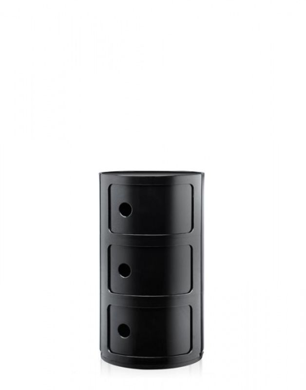 Kartell Componibili 3 skuffer Black, Svart Nattbord Bord
