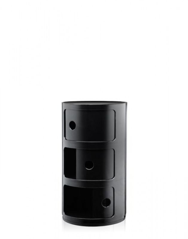 Kartell Componibili 3 skuffer Black, Svart Nattbord Bord