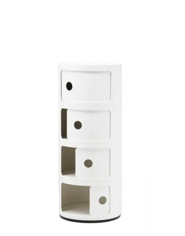 Kartell Componibili 4 skuffer White, Hvit Nattbord Bord