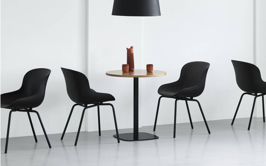 Normann Copenhagen Hyg Chair Steel Black, Svart spisestol stol