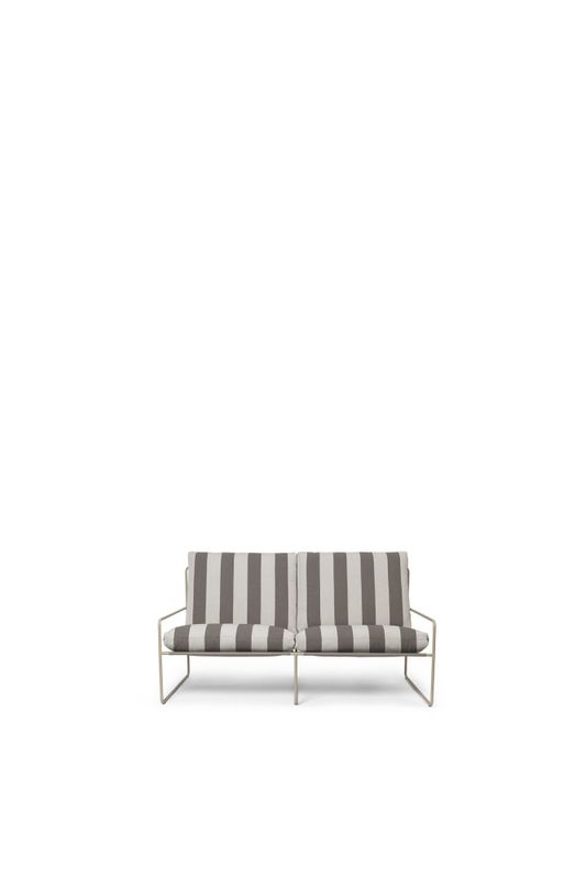 Ferm Living Desert Sofa 2 seater Stripe Cashmere Chocolate Utesofa