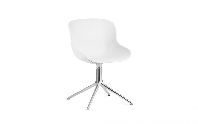Normann Copenhagen Hyg Chair Swivel 4L Alu White, Hvit stol