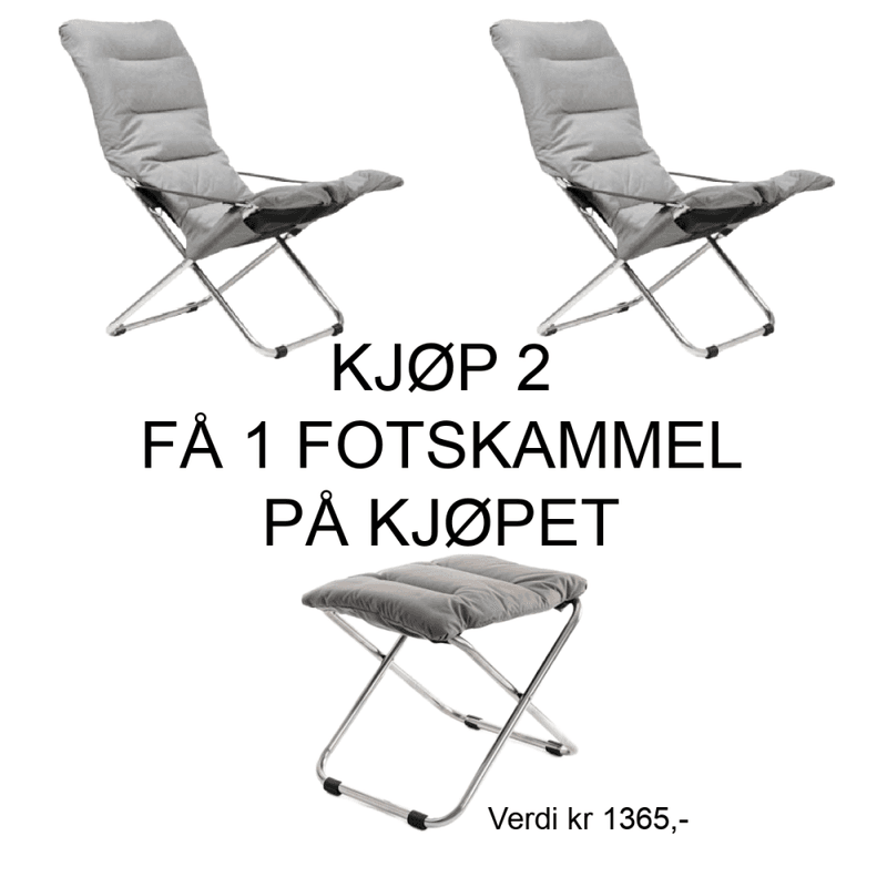2 stk  - Fiam Fiesta Soft solstol, 1 stk Chico Soft Grey Grå