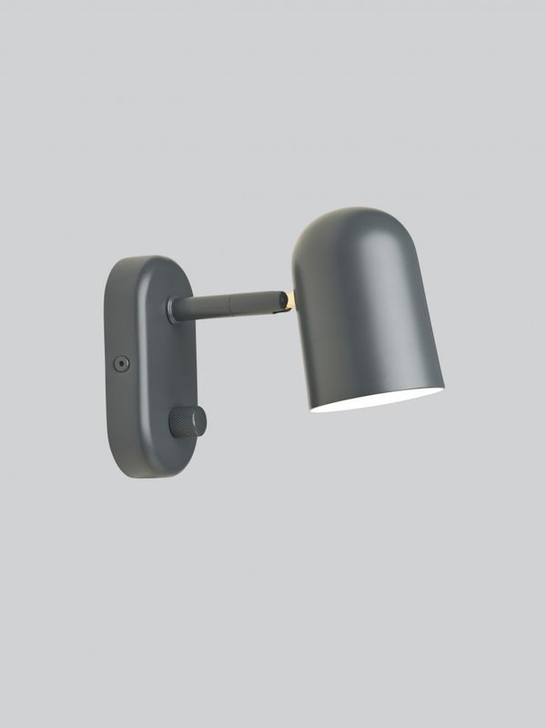 Northern Buddy Wall Lamp Dark Grey, Mørkegrå vegglampe