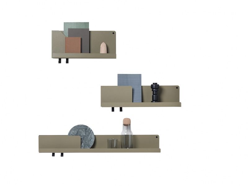 Muuto Folded Shelves Large Olive Hylle