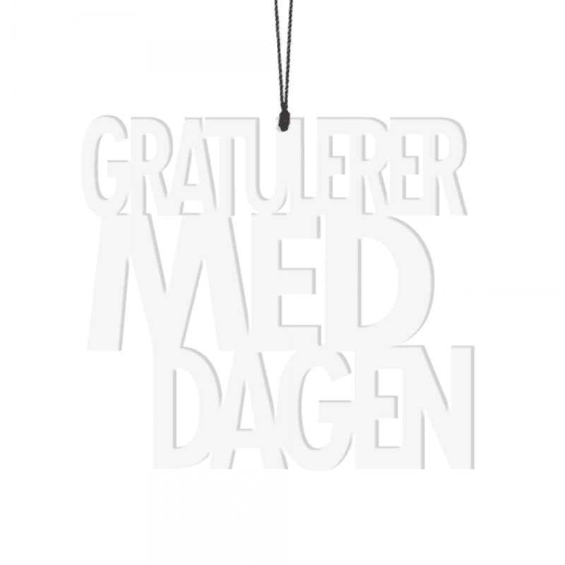 Felius Design Gratulerer med dagen 2stk, white
