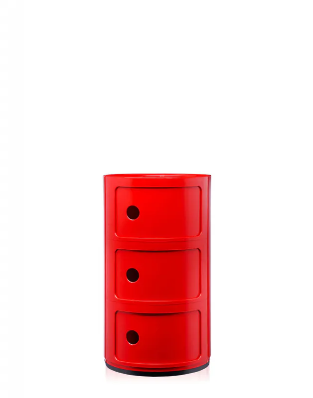 Kartell Componibili 3 skuffer Red, Rød Nattbord Bord