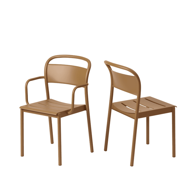 Muuto Linear Steel Armchair Burnt Orange, Hagemøbel stol