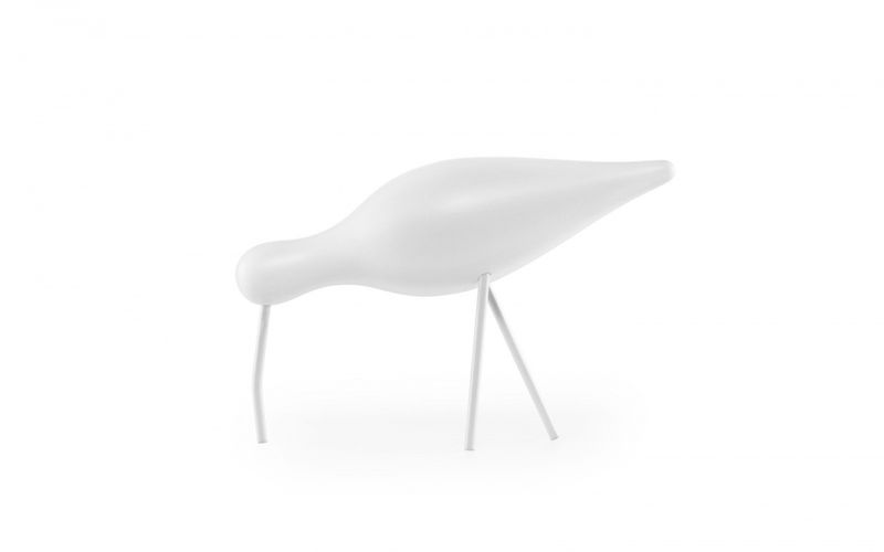 Normann Copenhagen Shorebird large, white/white, hvit/hvit fugl