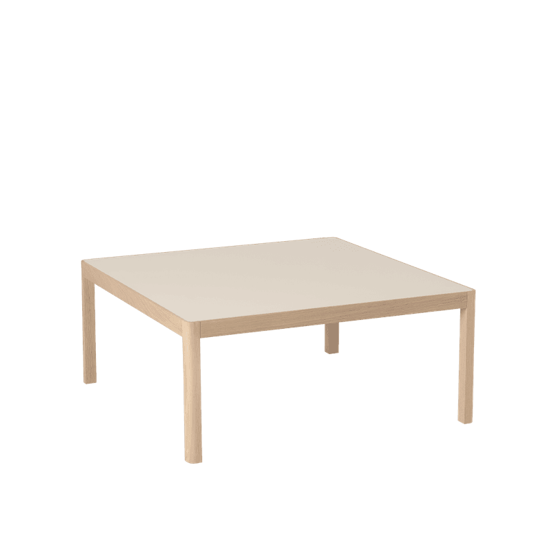 Muuto Workshop Coffee Table  Oak Warm Grey Linoleum 86 x 86 cm, eik grå lenoleum, bord stuebord salongbord