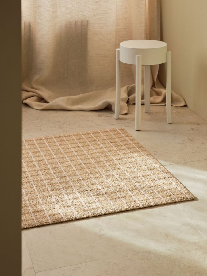 HEYMAT 85 x 115 Grid Chocolate Strawberry Door Mat Dørmatte tepp