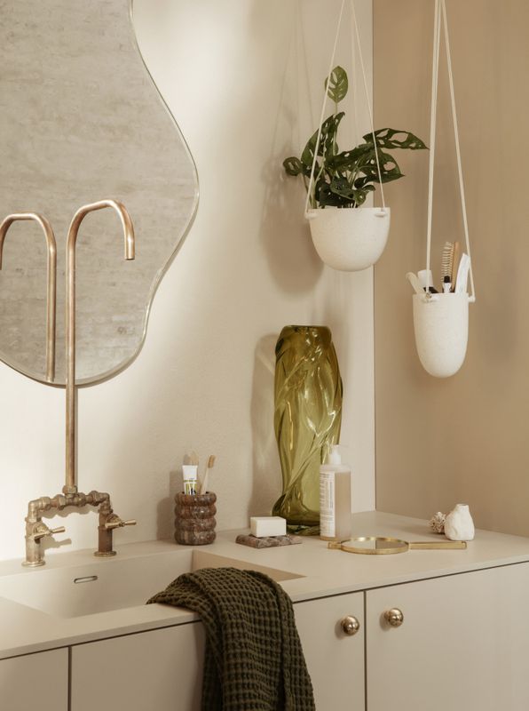 Ferm Living Pond mirror Brass, Large Messing Speil