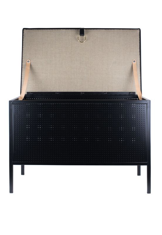Maze Frank the Storage bench, Black Cognac leather
