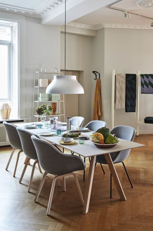 HAY CPH30 Extendable Table 200 cm Dining Grey Linoleum Spisebord WB lakkert Oak Grå