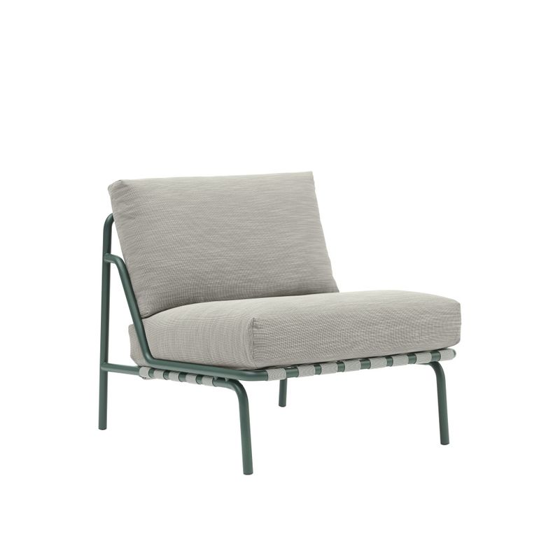 Muuto Settle Lounge Chair Ribbed Weave 2 Dark Green Grønn Hagemøbel Lounge Stol uten armlener