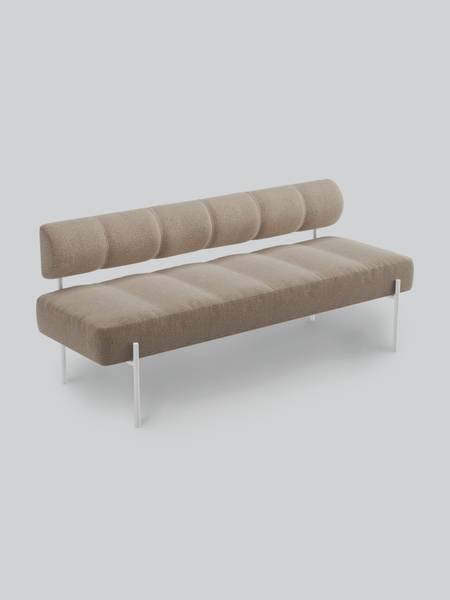 Northern Daybe Dining Sofa Light Brown Brusvik 65, White legs