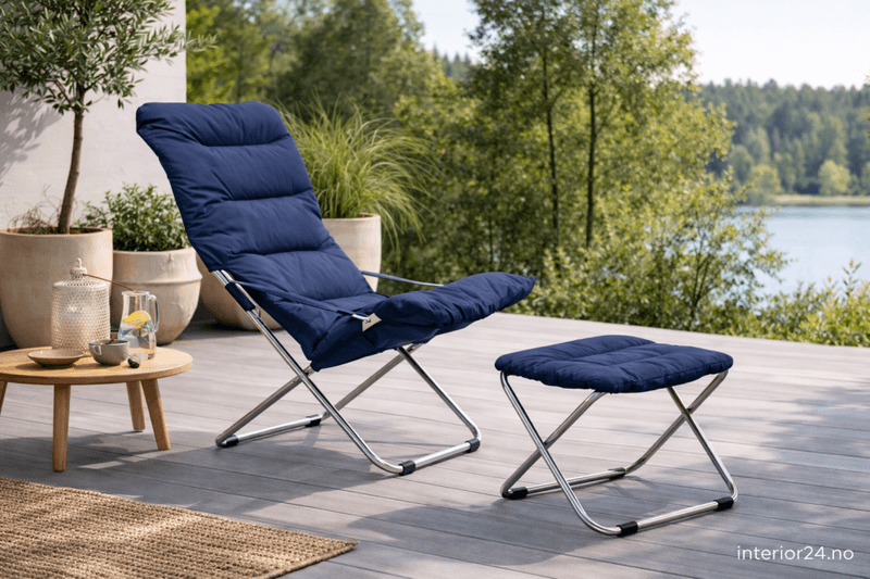 2 stk  - Fiam Fiesta Soft solstol, 1 stk Chico Soft Navy Blå