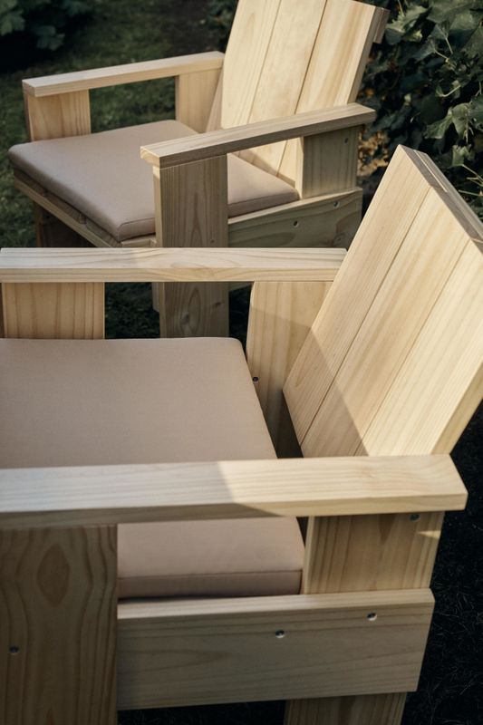 HAY Crate Seat Cushion Dining Chair, Beige  Sittepute