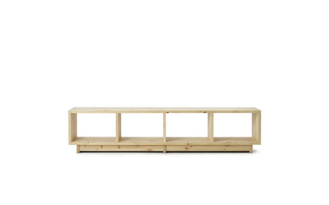 Normann Copenhagen Plank Bookcase Low, Pine, Furu Mediabenk