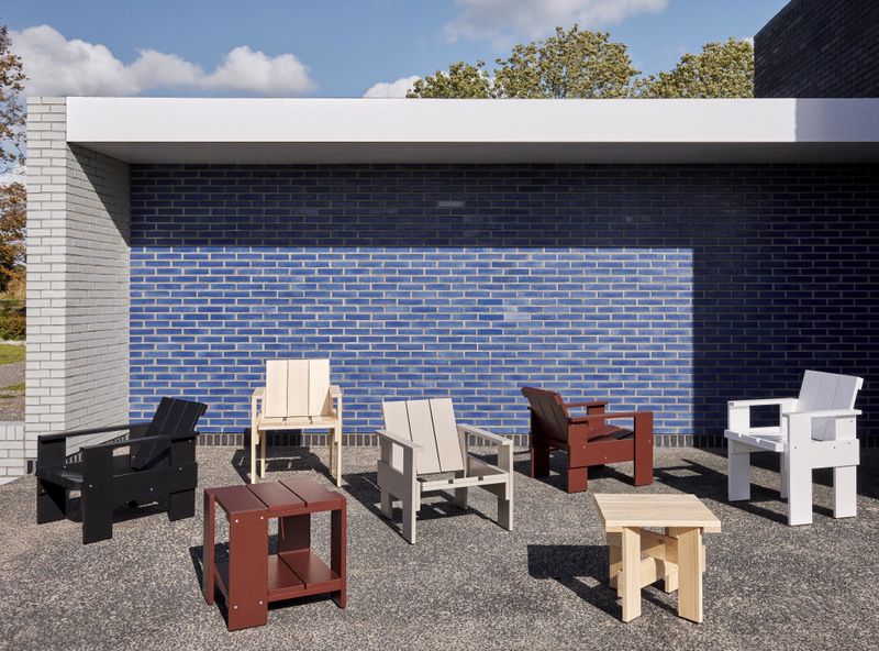 HAY Crate Dining Chair WB lacquered White Pinewood, Hvit Furu