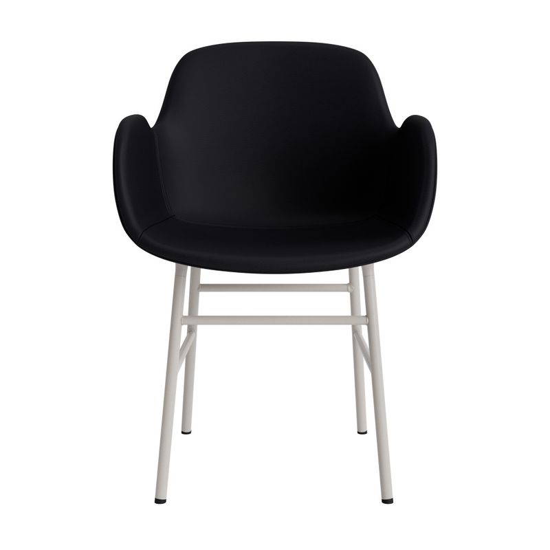 Normann Copenhagen Form Armchair Black Leather stol stålben