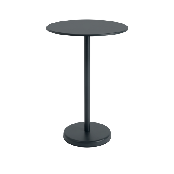 Muuto Linear Steel Cafe Table Ø 70 x 105 Black, Svart Utebord