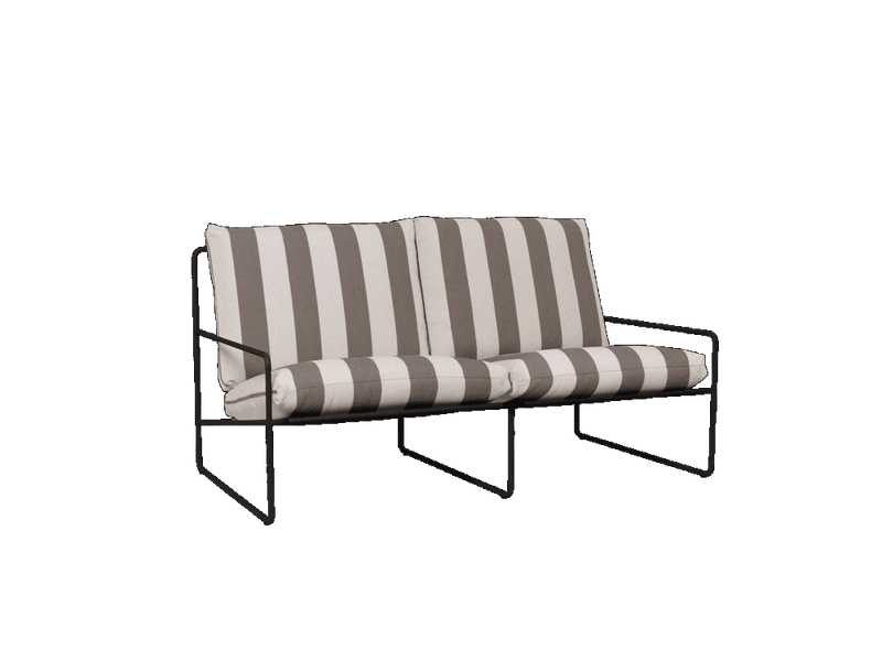 Ferm Living Desert Sofa 3 + 2 + 1 sittegruppe Stripe Black Chocolate Utesofa