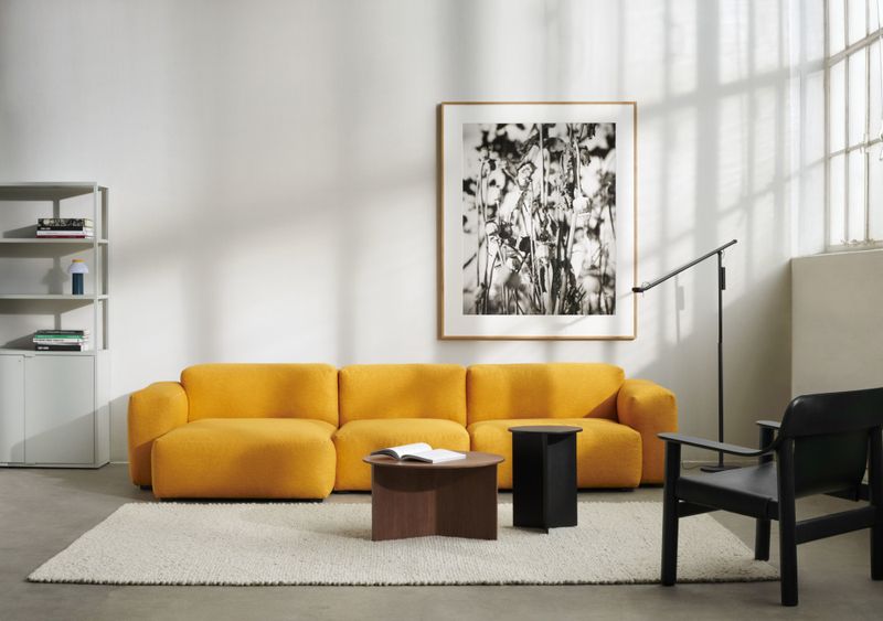 HAY Slit Table Round Ø 45 cm, Walnut WB lakkert Valnøtt stuebord