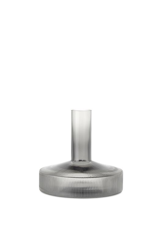 Ferm Living Ripple Wine Carafe, Vin Karaffel Smoked Grey Grå