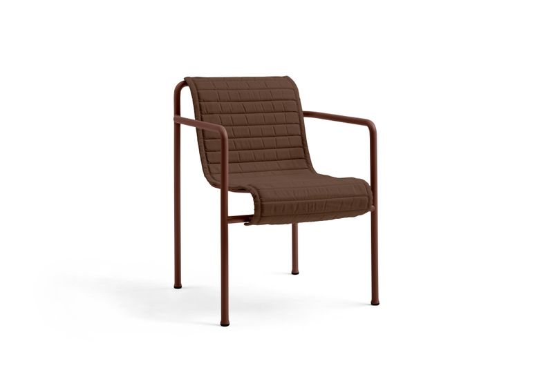 Hay Palissade Quilted Cushion dining armchair Iron Red Stolpute