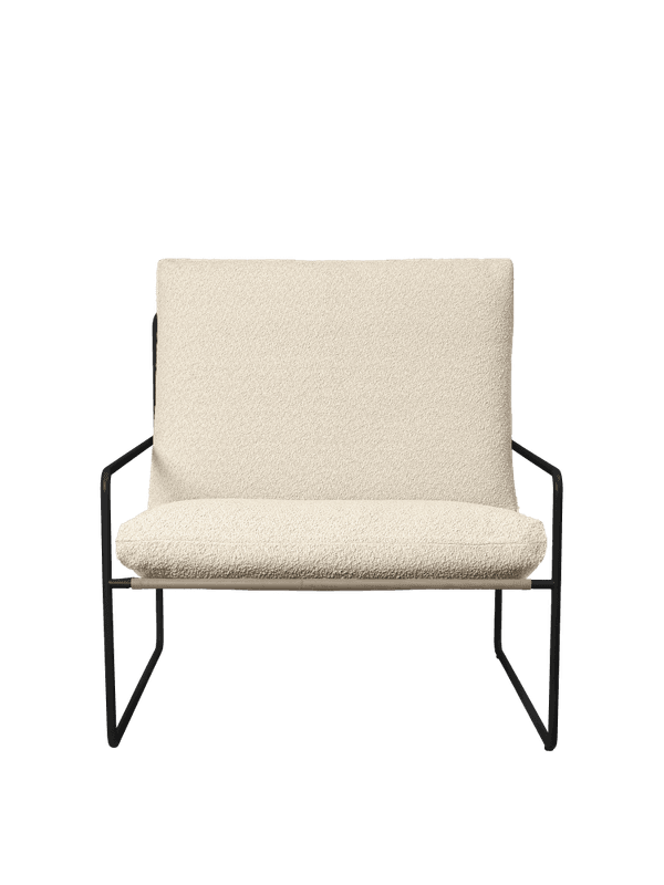 Ferm Living Desert Sofa 1 seater Pure Bouclé - Black Off-white Stol Utestol