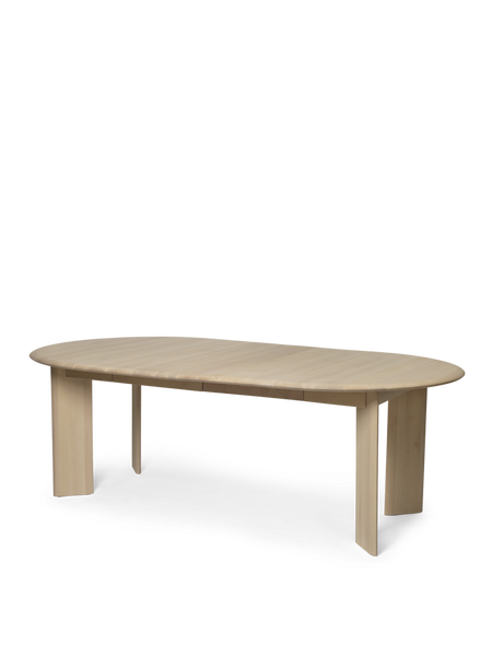 ferm LIVING Bevel Table extendable x 2 White Beech, Bøk bord