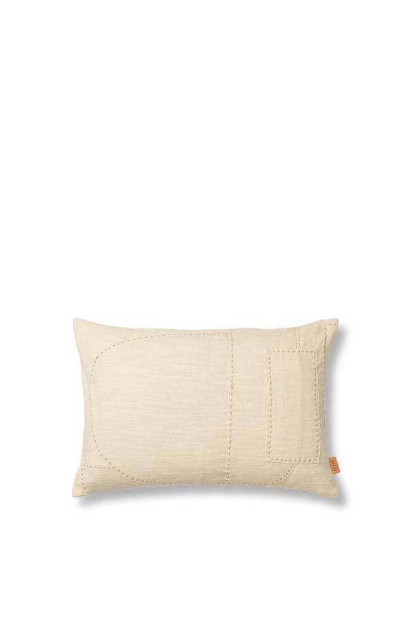 ferm LIVING Darn Cushion Rectangular Natural pute pyntepute