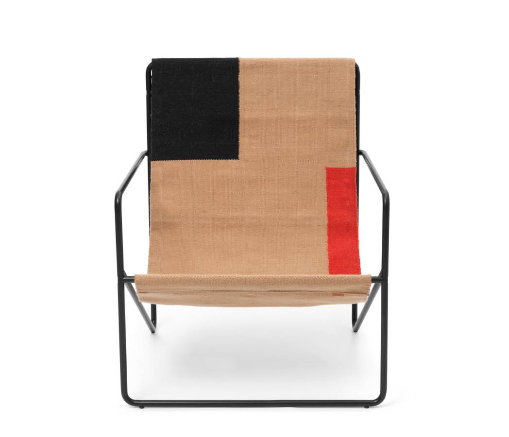 Ferm Living Desert Lounge Chair Black Block, Loungestol Utestol