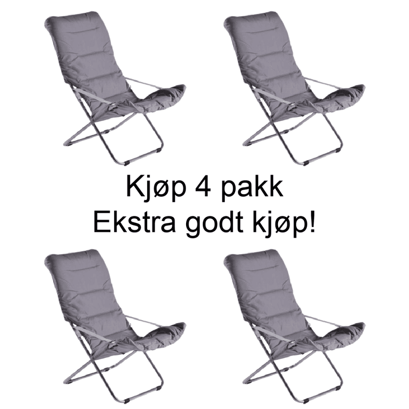 4 stk - Fiam Fiesta Soft solstol Black and White, Svart og Hvit