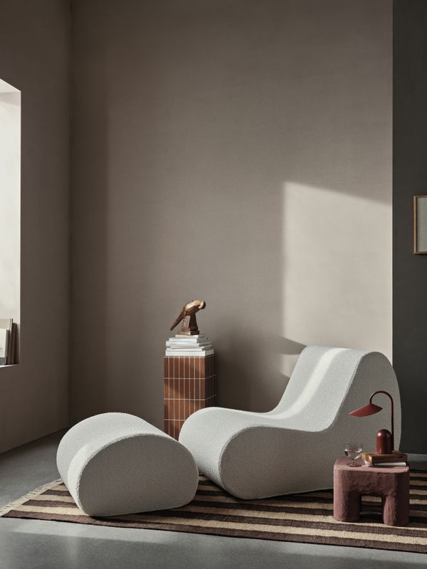 Ferm Living Rouli Pouf Pure Bouclé Off-white Puff stol