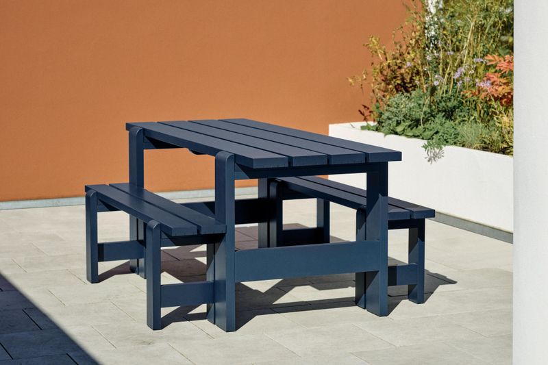 HAY Weekday Table, 180 x 66 Blue Spisebord, Utebord