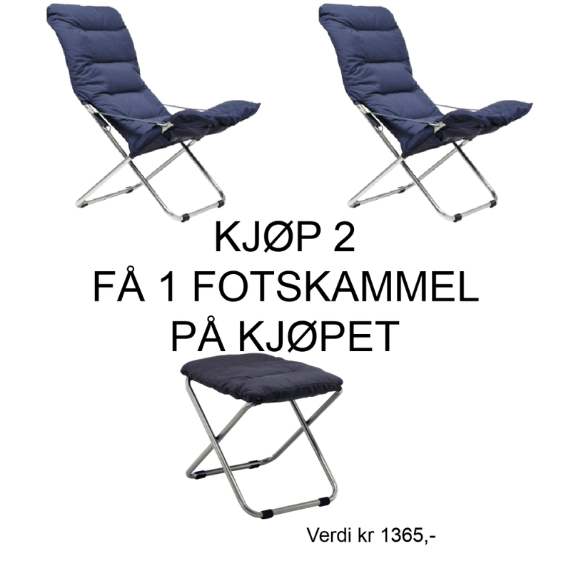 2 stk  - Fiam Fiesta Soft solstol, 1 stk Chico Soft Navy Blå