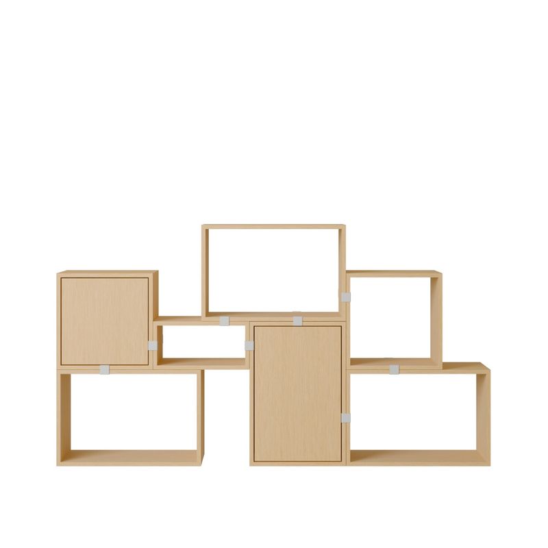 Muuto Stacked Storage System Bookcase Configuration 6 Oak Eik Hyllesystem