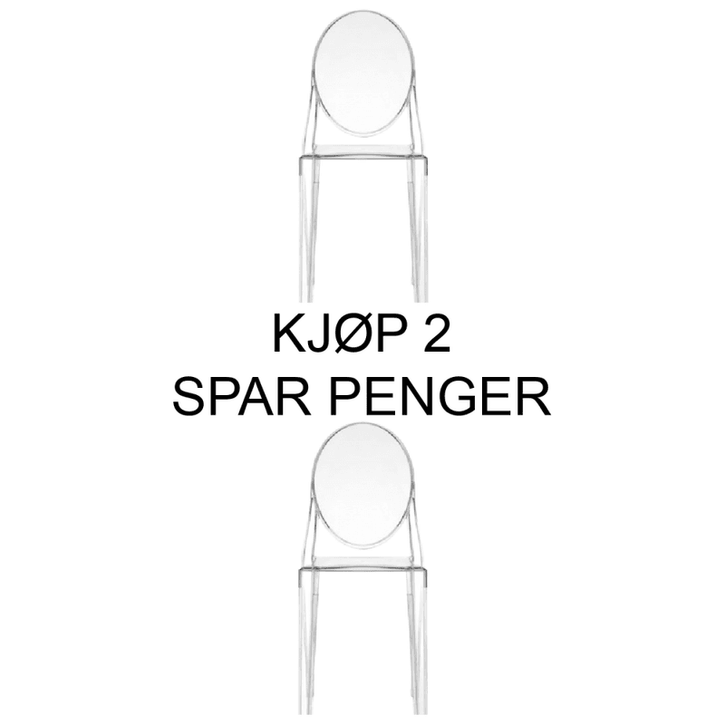 2 stk - Kartell Victoria Ghost spisestol, Crystal