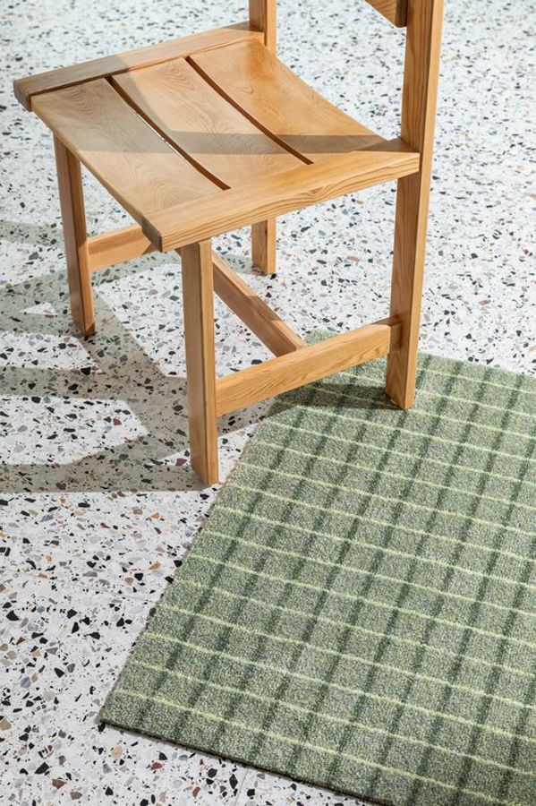 HEYMAT 60 x 85 Grid Matcha Lemon Door Mat Dørmatte teppe
