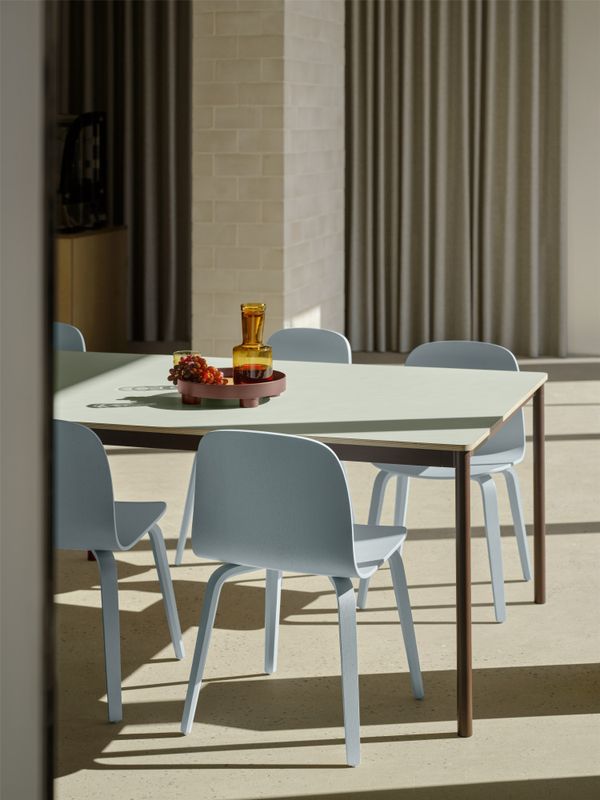Muuto Visu Chair Wood Base Light Blue Blå Spisestol stol