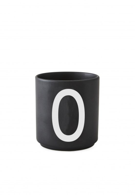 Design Letters Black Porselen Kopp A-Z
