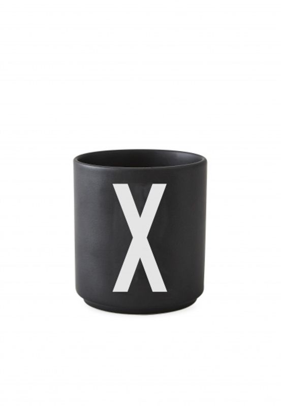 Design Letters Black Porselen Kopp A-Z