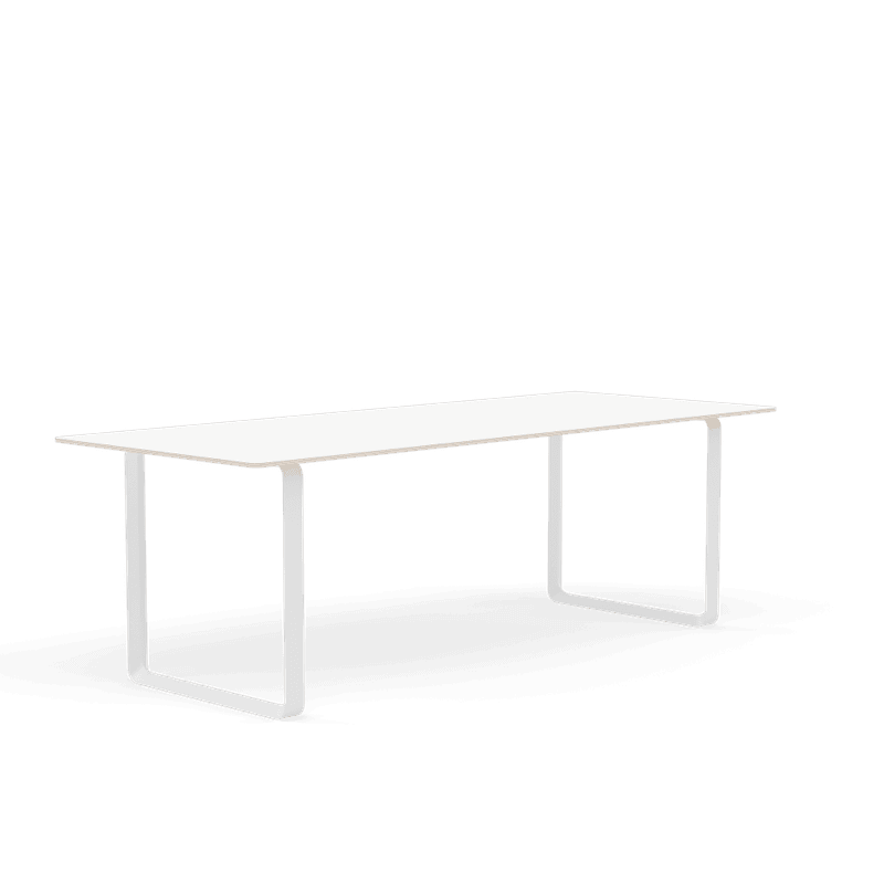 Muuto 70/70 table 225 cm Spisebord, Hvite ben