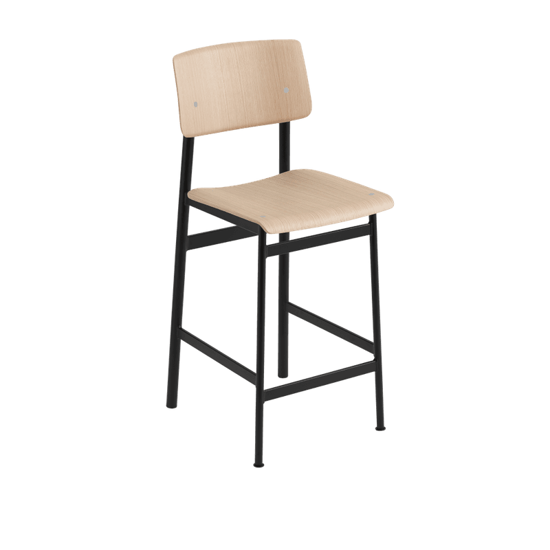 Muuto Loft Counter Stool 65 cm Oak powder coated steel Barstol