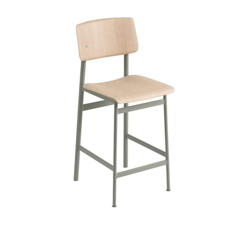 Muuto Loft Counter Stool 65 cm Oak powder coated steel Barstol