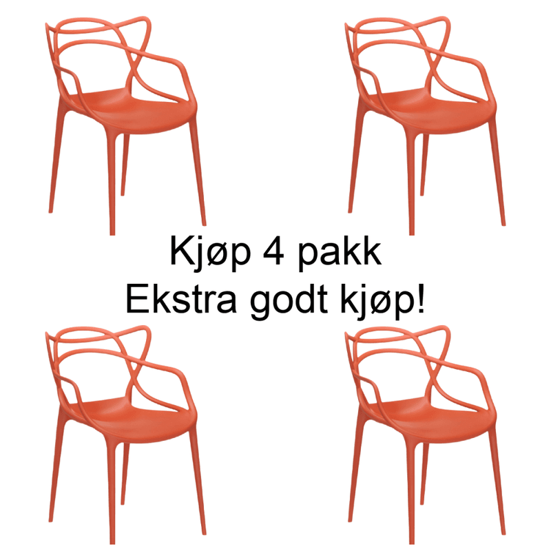 4 stk - Kartell Masters Dining Chair spisestol,  Rusty Orange