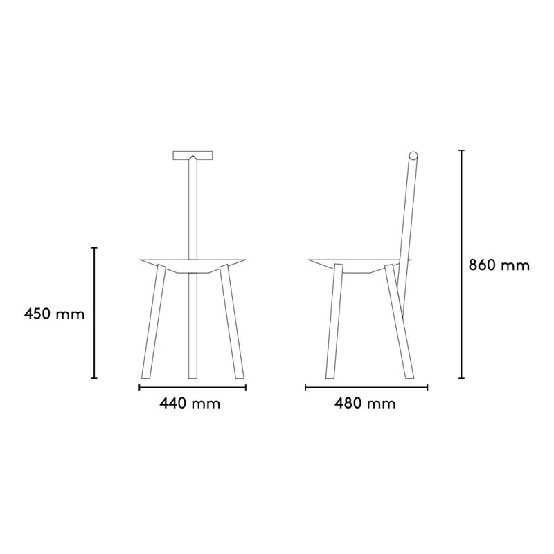 PWtbS Spade Chair Turmeric Yellow Ash, gul spisestol, stol i ask